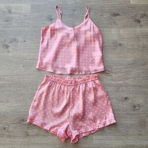 Nordstrom 100% silk pajama set shorts & tank Small